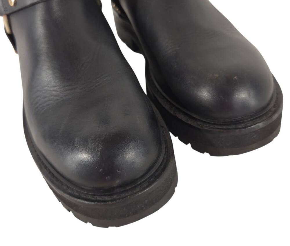AllSaints Maddie Biker Boots US 10 EU 40 Womens Black Leather $350 - Picture 4 of 13